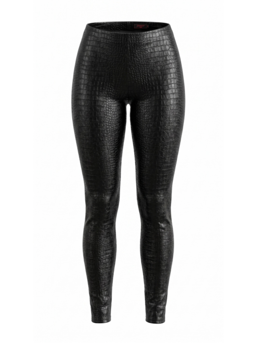 Commando Faux Leather Animal Croc Perfect Control Leggings Black Medium SLG50